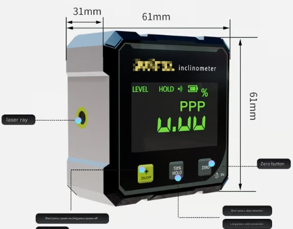 π₯ SALE OFF 50% TODAY π₯ Magnetic Digital Inclinometer, Dual Laser, 4x90Β°