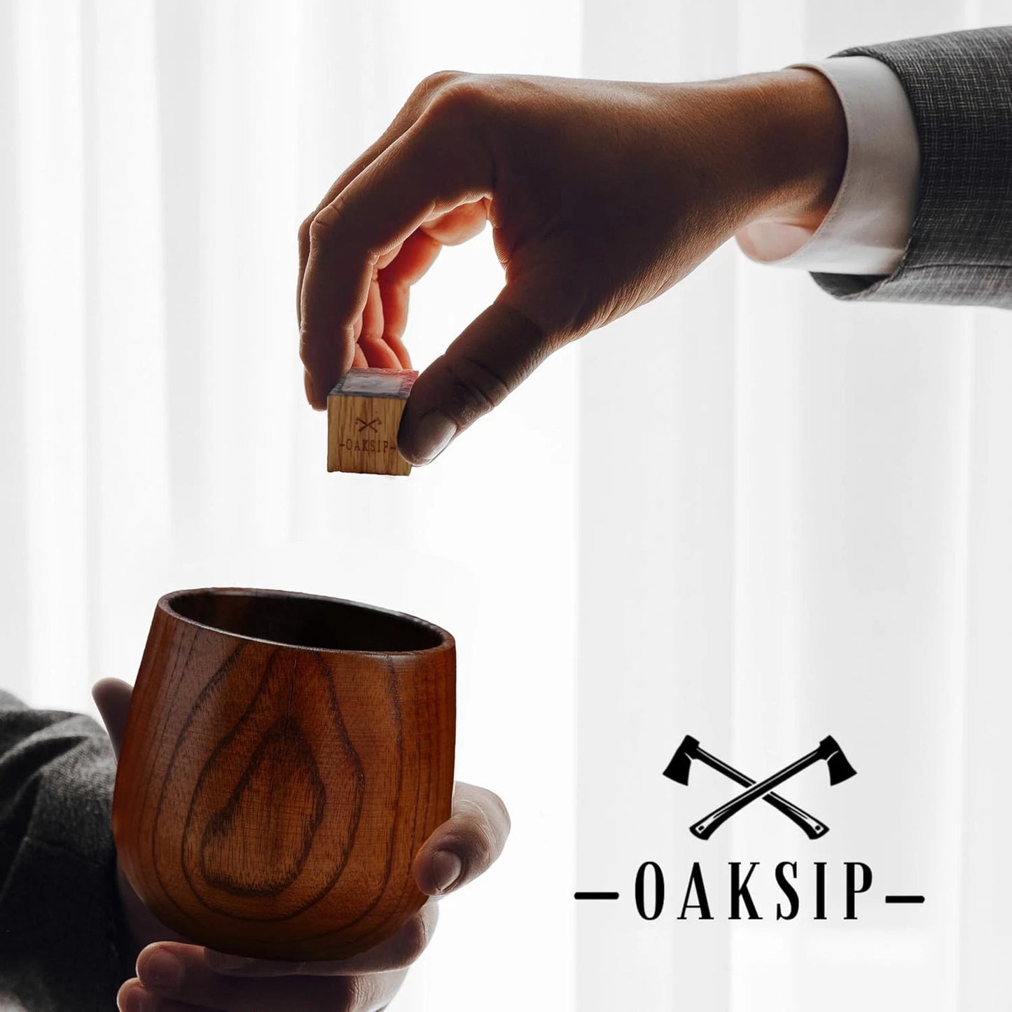🔥The Original Charred Wooden Bourbon Drinking💧 Glass Brow