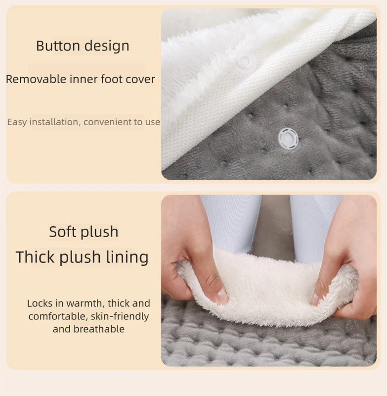 ☀️Electric Heated Foot Warmer Pad, 9-gear Adjustable, Soft Heating for Feet