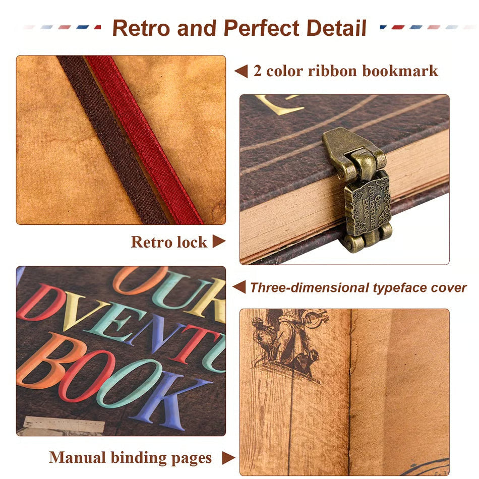 ❤️📚 Our Adventure Book Scrapbook 📸💕 - Retro Style Letter Cover, Perfect for Travel & Memories 💭