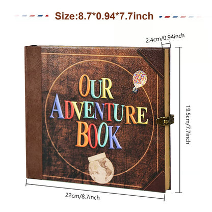 ❤️📚 Our Adventure Book Scrapbook 📸💕 - Retro Style Letter Cover, Perfect for Travel & Memories 💭