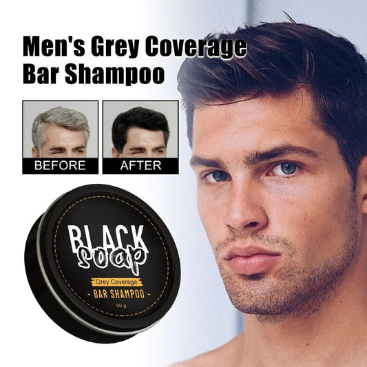 🔥Final inventory👨Men's Grey Coverage Bar Shampoo Hair Darkening Black Soap Grey Hair Cover US