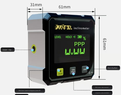 🔥 SALE OFF 50% TODAY 🔥 Magnetic Digital Inclinometer, Dual Laser, 4x90°