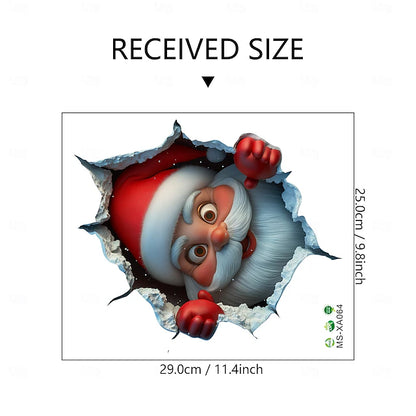 ❄🎄Santa Claus-Through Wall Decal – Removable🔔 Vinyl Christmas Sticker for Home & Holiday Decor