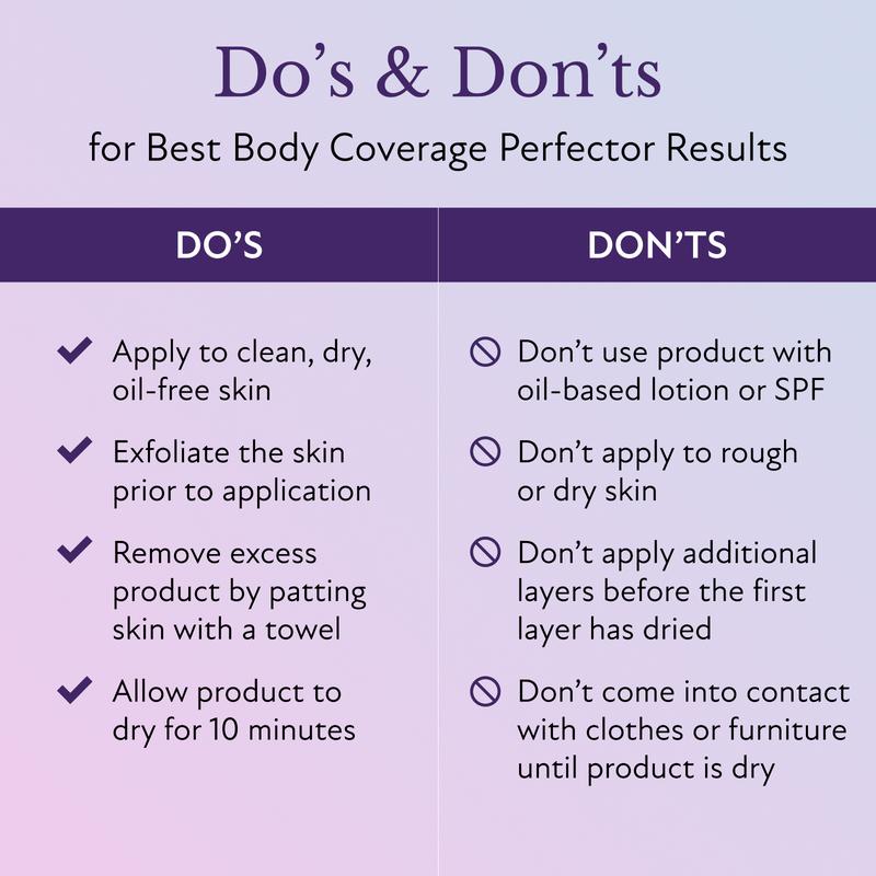 Body Coverage Perfector – Waterproof Leg & Body Makeup - Tattoo Cover Up Makeup