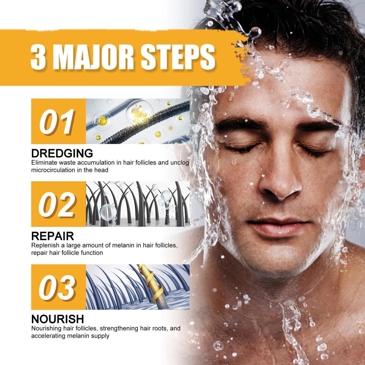 🔥Final inventory👨Men's Grey Coverage Bar Shampoo Hair Darkening Black Soap Grey Hair Cover US