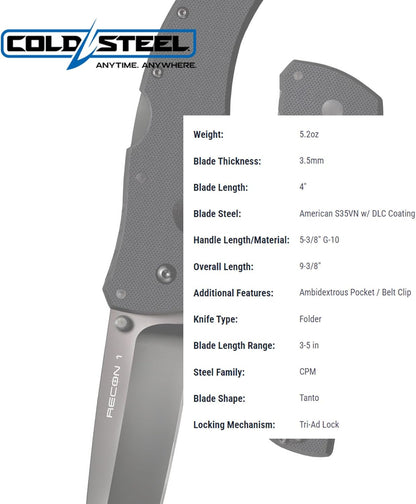 ⚡Last Day 60% OFF-⚔️RECON 1 TANTO POINT PLAIN EDGE (S35VN)