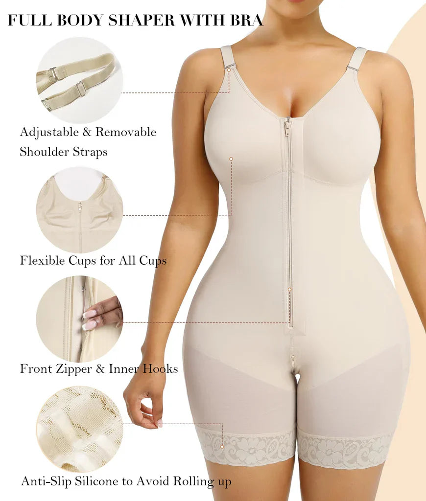 🔥LAST DAY SALE 40% OFF-🔥Shapewear for Women Tummy Control Butt Lifter Body Shaper with Zipper Crotch