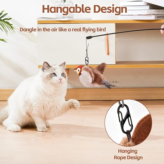 🔥2025 Annual Bestseller🐱Electric cat toy that makes sounds and flies away from the spot