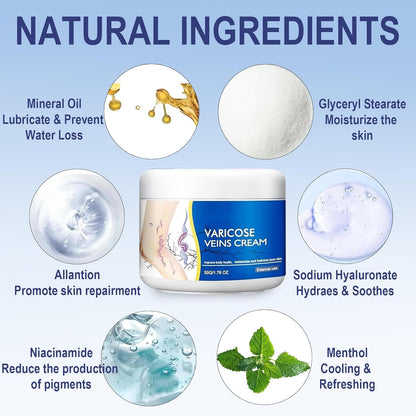 Varicose Veins Treatment for Legs, Spider Varicose Veins Relief Cream, Skin Cream for Legs 50g/1