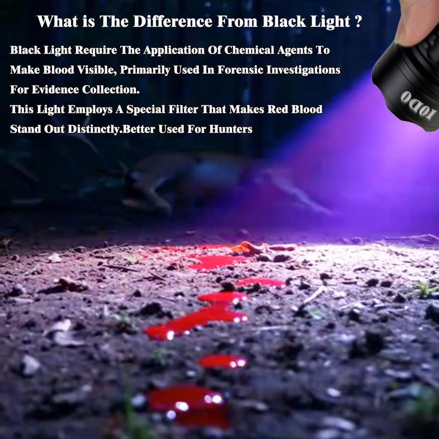 Blood Tracking Light for Hunting Deer with Special Filter Make The Blood Trail Highlighted Easy to Wounded Prey Essential Tool for Hunter Gifts (Blood Tracking Light for Hunting)