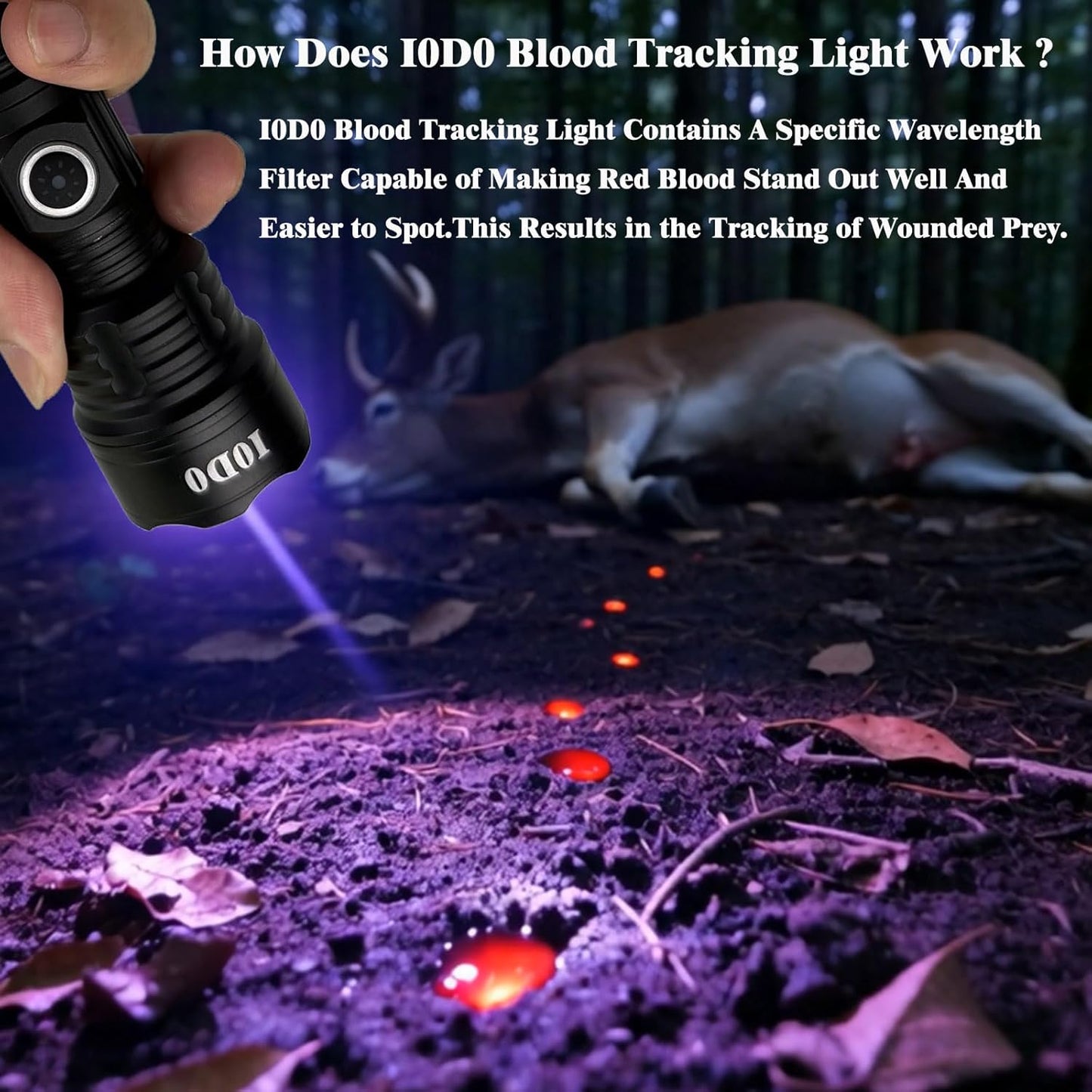 Blood Tracking Light for Hunting Deer with Special Filter Make The Blood Trail Highlighted Easy to Wounded Prey Essential Tool for Hunter Gifts (Blood Tracking Light for Hunting)