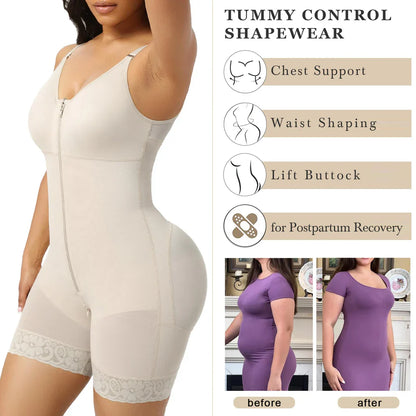 🔥LAST DAY SALE 40% OFF-🔥Shapewear for Women Tummy Control Butt Lifter Body Shaper with Zipper Crotch