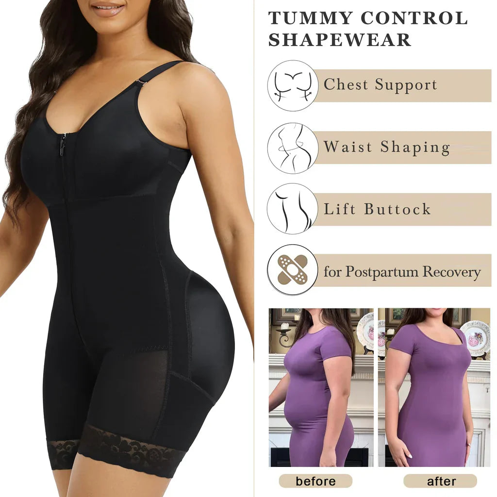🔥LAST DAY SALE 40% OFF-🔥Shapewear for Women Tummy Control Butt Lifter Body Shaper with Zipper Crotch