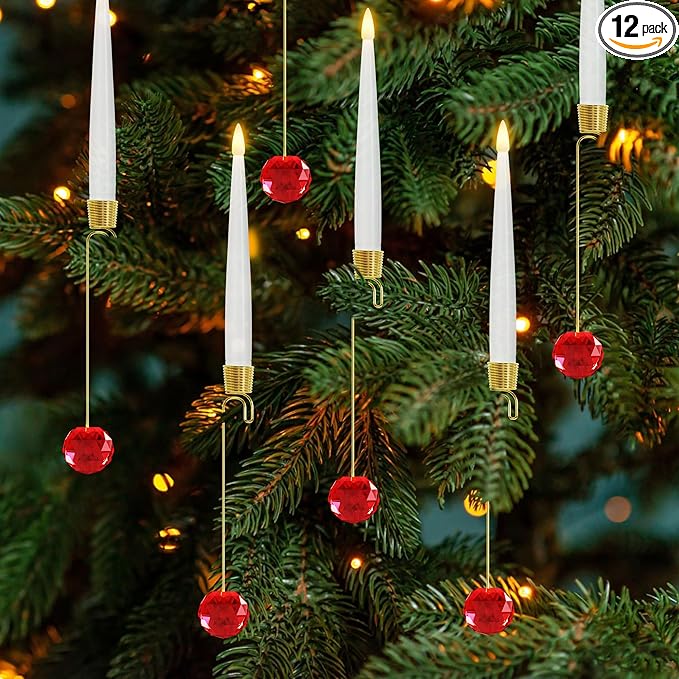 Christmas LED Candle Ornaments – Remote-Control Holiday Lights (6/12/18PCS)