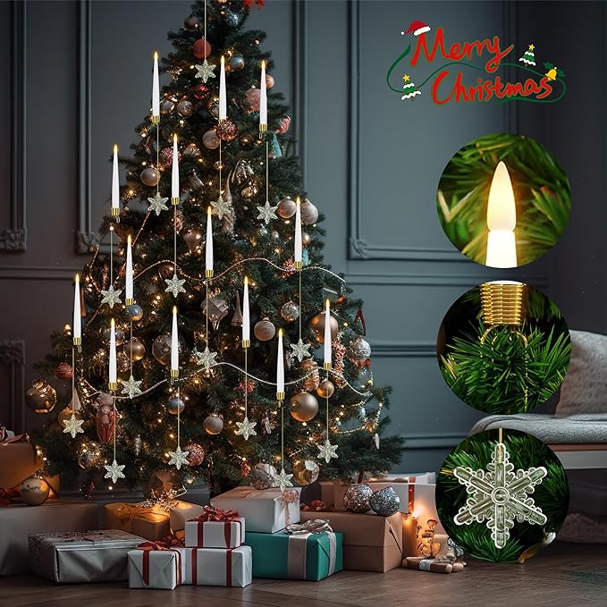 Christmas LED Candle Ornaments – Remote-Control Holiday Lights (6/12/18PCS)