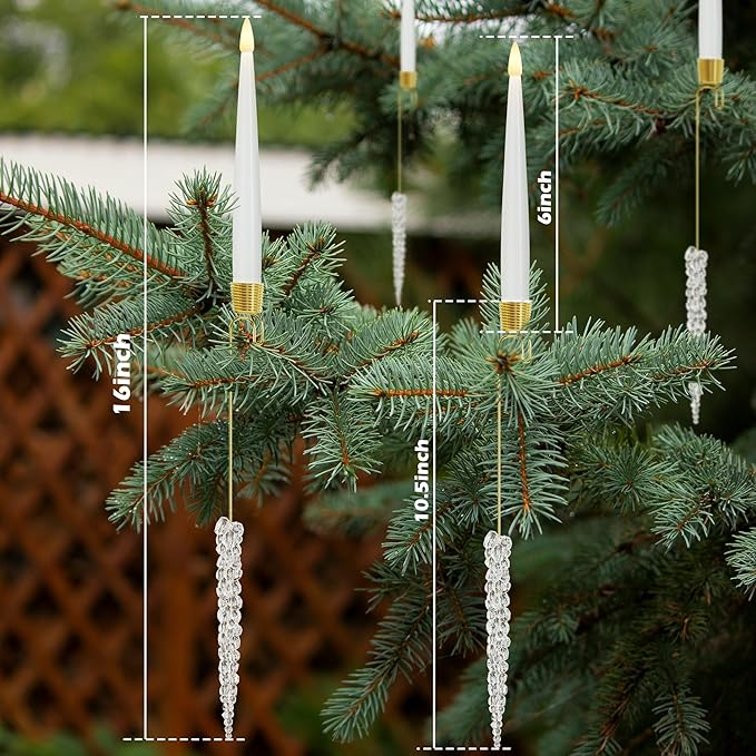 Christmas LED Candle Ornaments – Remote-Control Holiday Lights (6/12/18PCS)