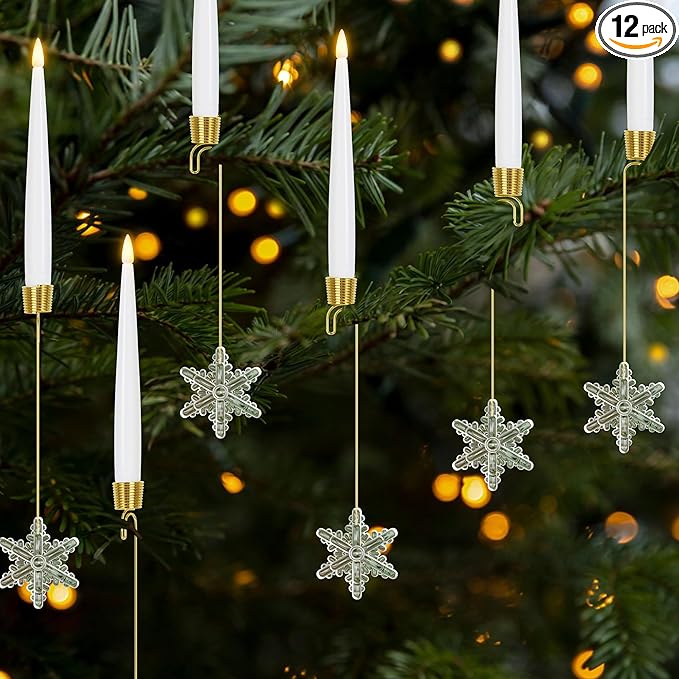 Christmas LED Candle Ornaments – Remote-Control Holiday Lights (6/12/18PCS)