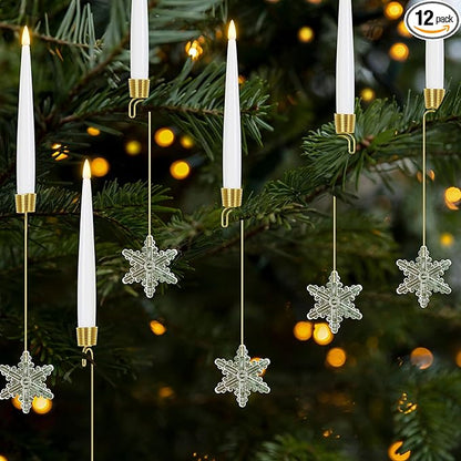 Christmas LED Candle Ornaments – Remote-Control Holiday Lights (6/12/18PCS)