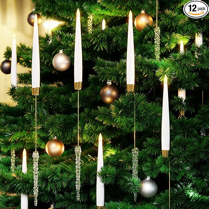 Christmas LED Candle Ornaments – Remote-Control Holiday Lights (6/12/18PCS)
