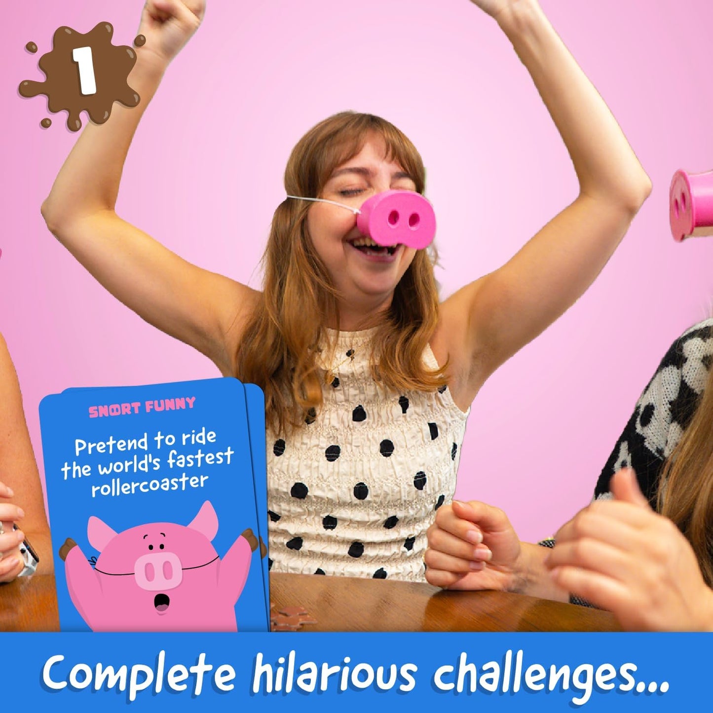 🔥LAST DAY 49% OFF🔥Snort Funny – The Oinkcredible You Laugh You Lose Party Game🐽