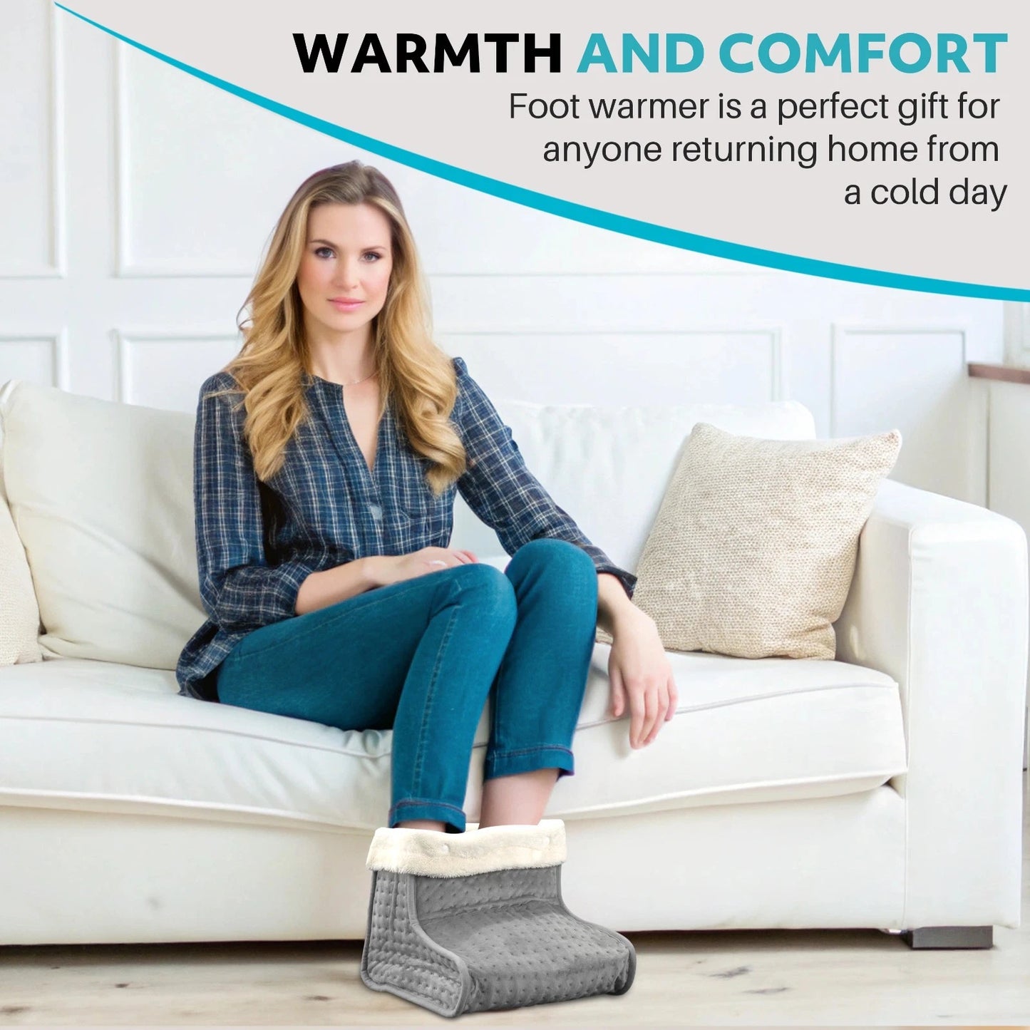 ☀️Electric Heated Foot Warmer Pad, 9-gear Adjustable, Soft Heating for Feet