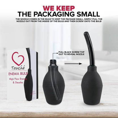 Touche Enema Bulb - Anal or Vaginal Douche for Men or Women - Medical Grade - Comfortable Cleaner - 10 Ounce