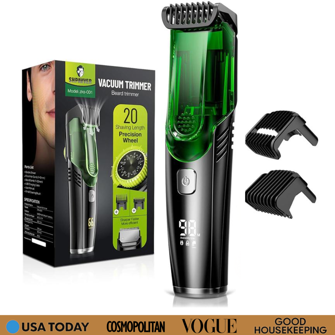 🔥Get yours 50% off today!🔥-Vacuum Beard Trimmer for Men - No-Mess Beard Trimmer That Keeps Your Sink Clean
