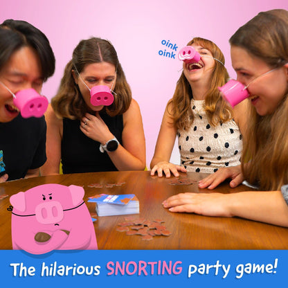🔥LAST DAY 49% OFF🔥Snort Funny – The Oinkcredible You Laugh You Lose Party Game🐽