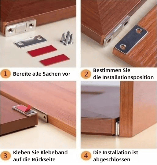 66 / 5,000 InvisiLock™ | Ultradünne, unsichtbare Schranktürmagnete (4er-Set)