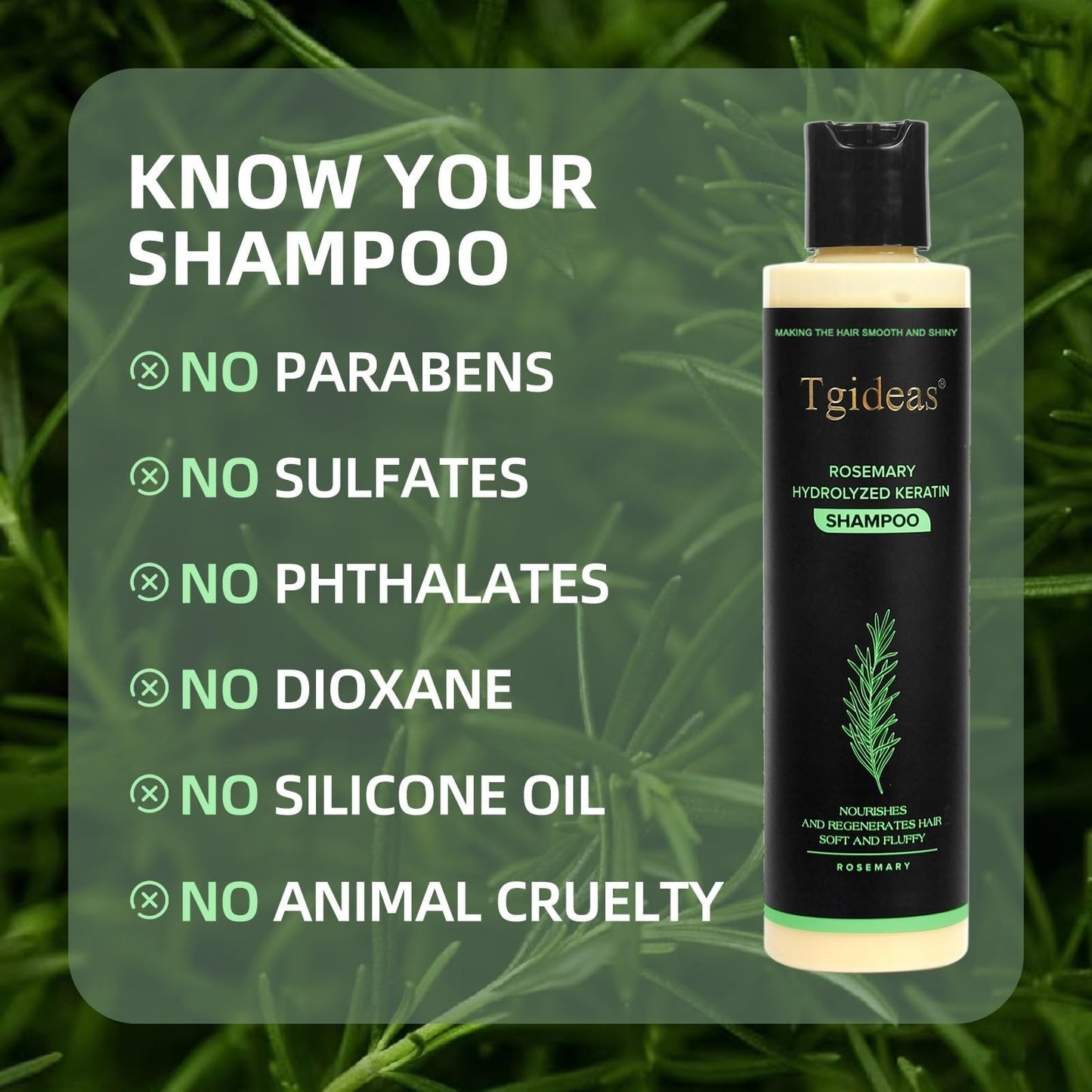 Tgideas Organic Rosemary Hair Growth Shampoo