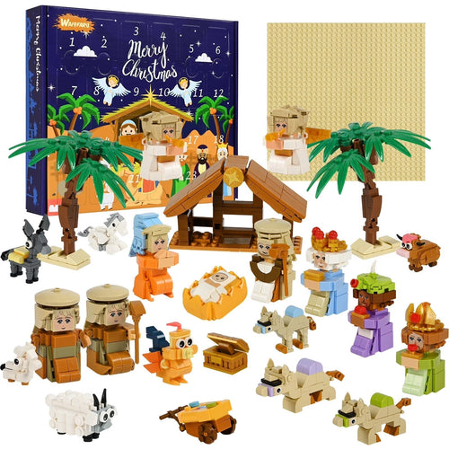 2025 Kids, 24 Days of Nativity Advent Calendar Building Blocks