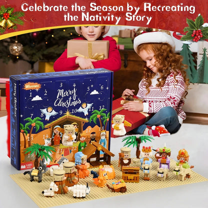 2025 Kids, 24 Days of Nativity Advent Calendar Building Blocks
