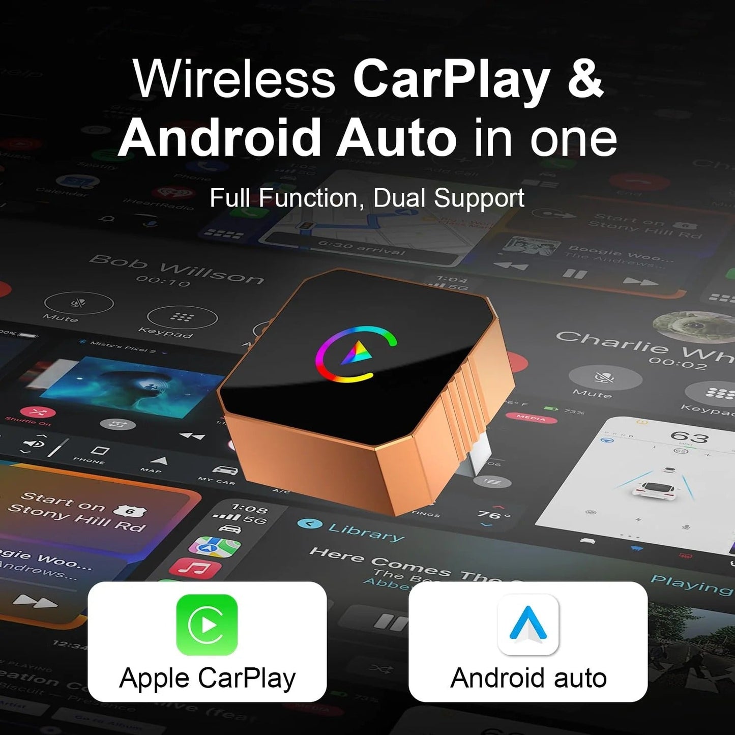 Mini Orange Cube Pro 3.0 — 2026 Wireless CarPlay & Android Auto Adapter