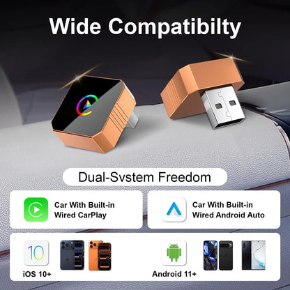 Mini Orange Cube Pro 3.0 — 2026 Wireless CarPlay & Android Auto Adapter