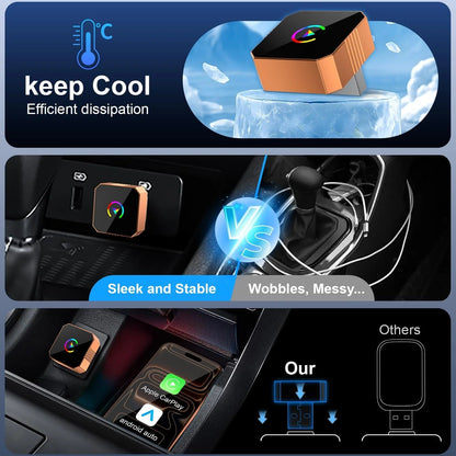 Mini Orange Cube Pro 3.0 — 2026 Wireless CarPlay & Android Auto Adapter