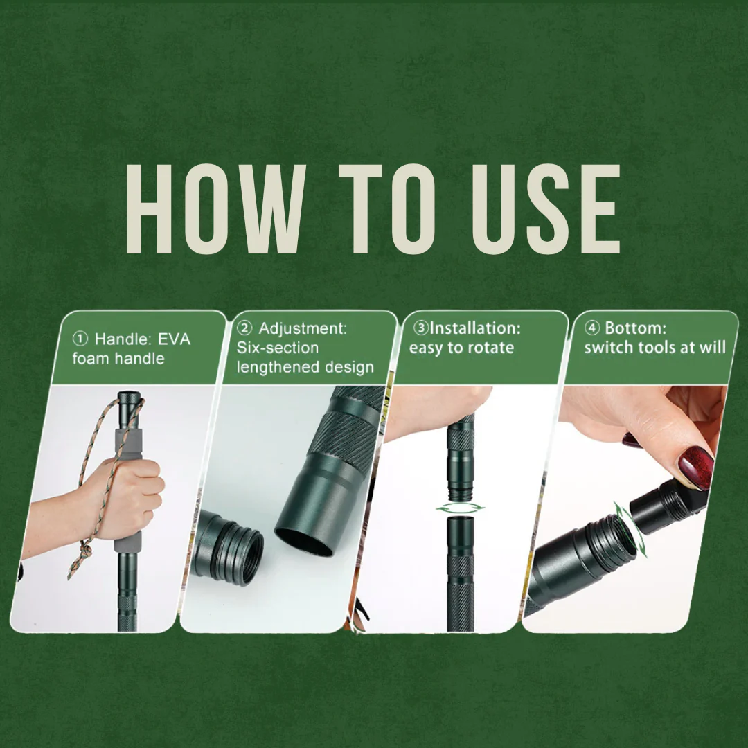 7-in-1 Tactical Trekking Stick – Ultimate Survival Gear for Hiking & Camping